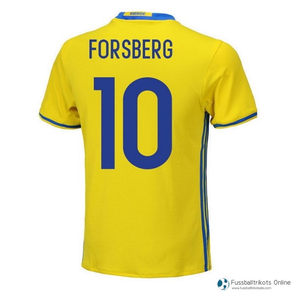 Sweden Trikot Heim Forsberg 2018 Gelb Fussballtrikots Günstig